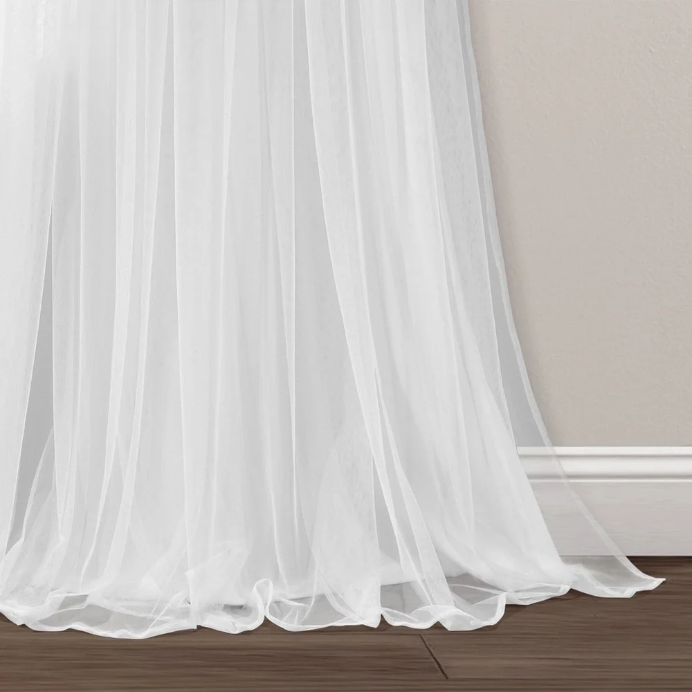 Lush Decor Tulle Skirt Colorblock Window Curtains